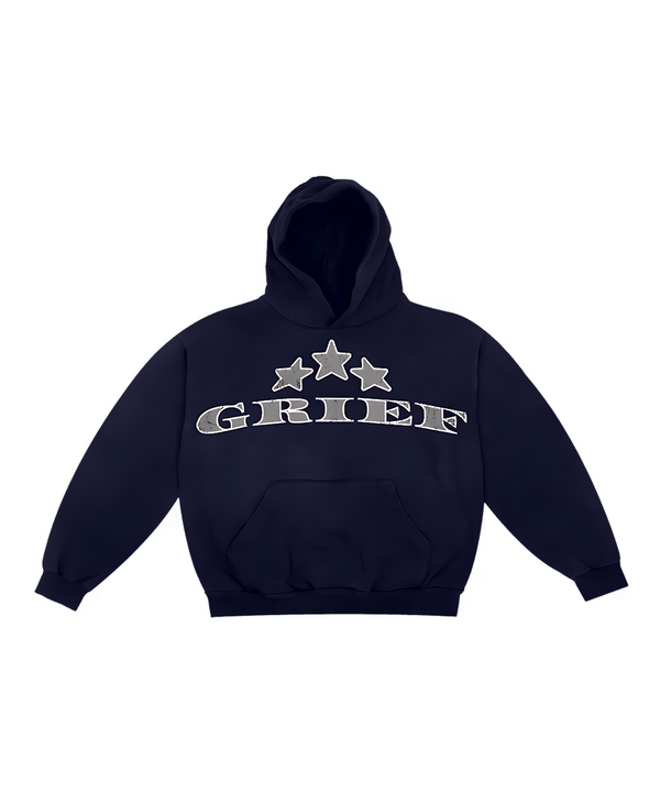 Navy Embroidered Arch Logo Hoodie