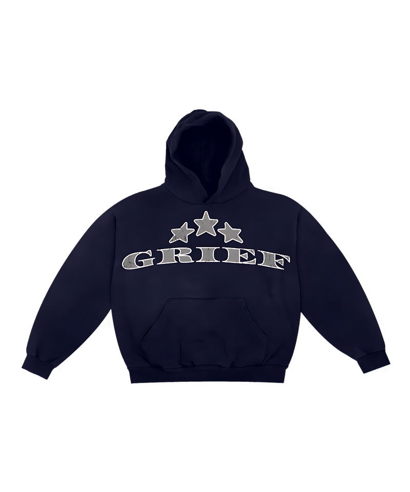 Navy Embroidered Arch Logo Hoodie